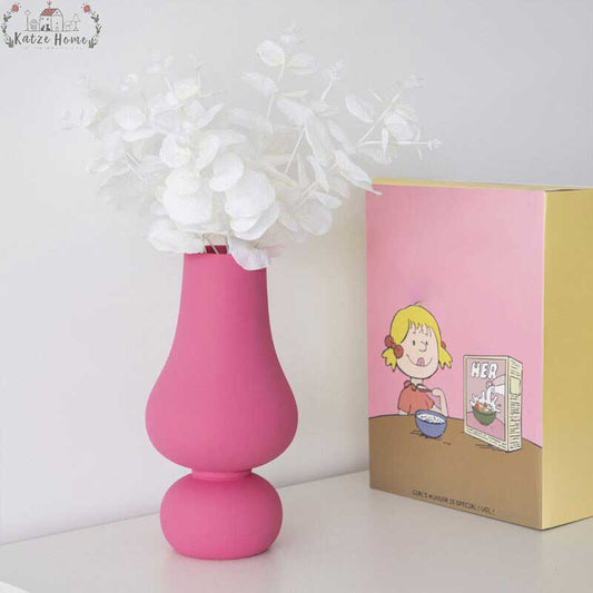 Minimalist Tulip Shaped Baby Pink Ceramic Vase