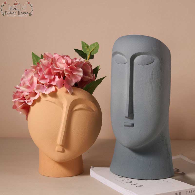 Morandi Ceramic Abstract Face Vase