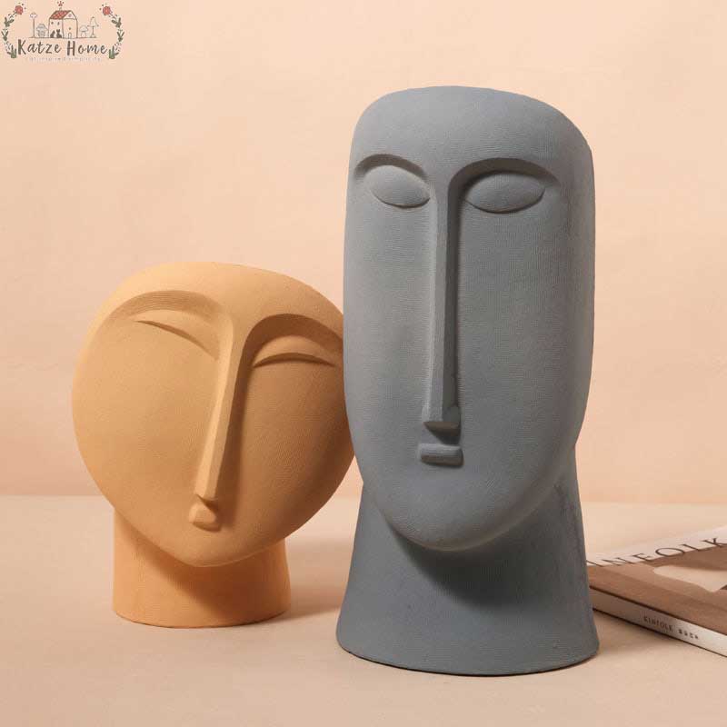 Morandi Ceramic Abstract Face Vase