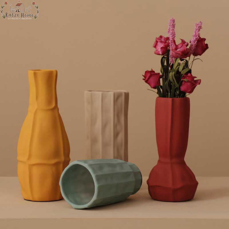 Morandi Geometric Abstract Ceramic Vase