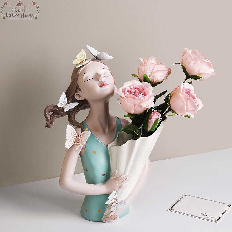 Nordic Butterfly Girl Model Vase