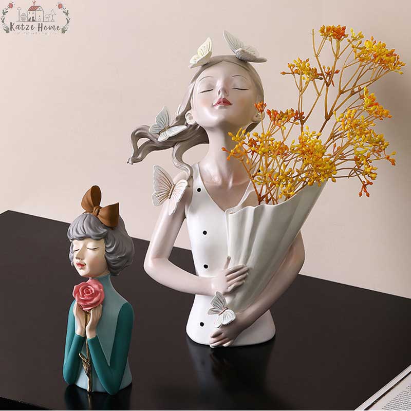 Nordic Butterfly Girl Model Vase