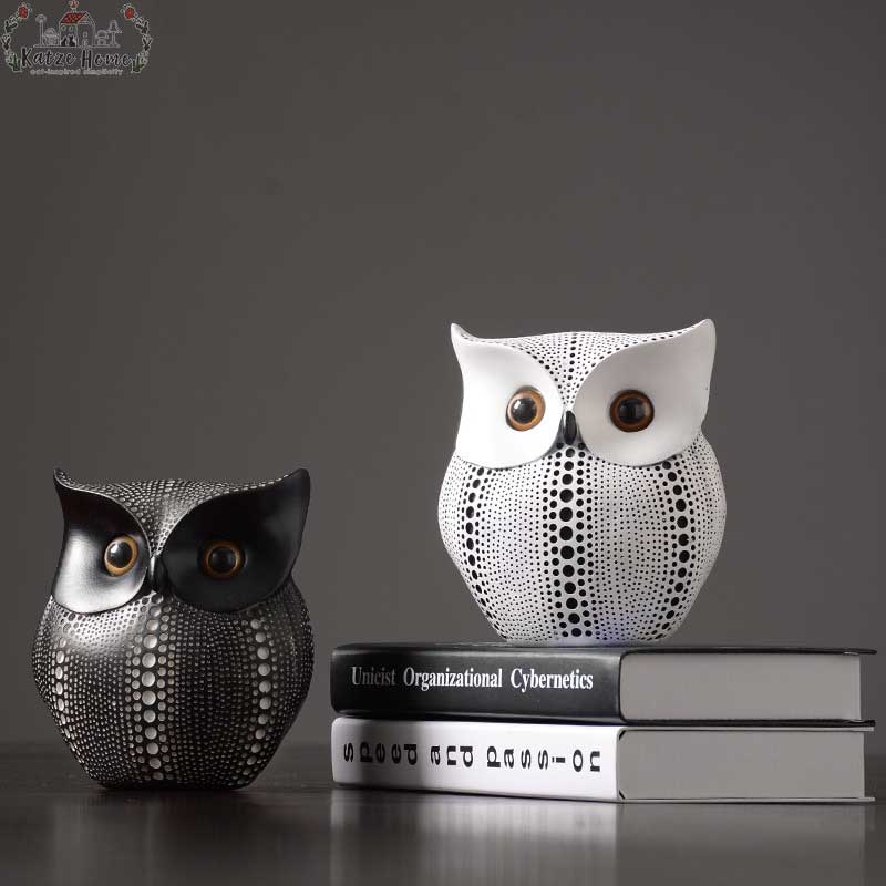 Nordic Style Owls Ornament Owl Resin