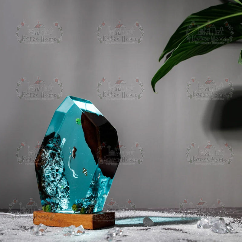 Ocean Little Mermaid Resin Lamp