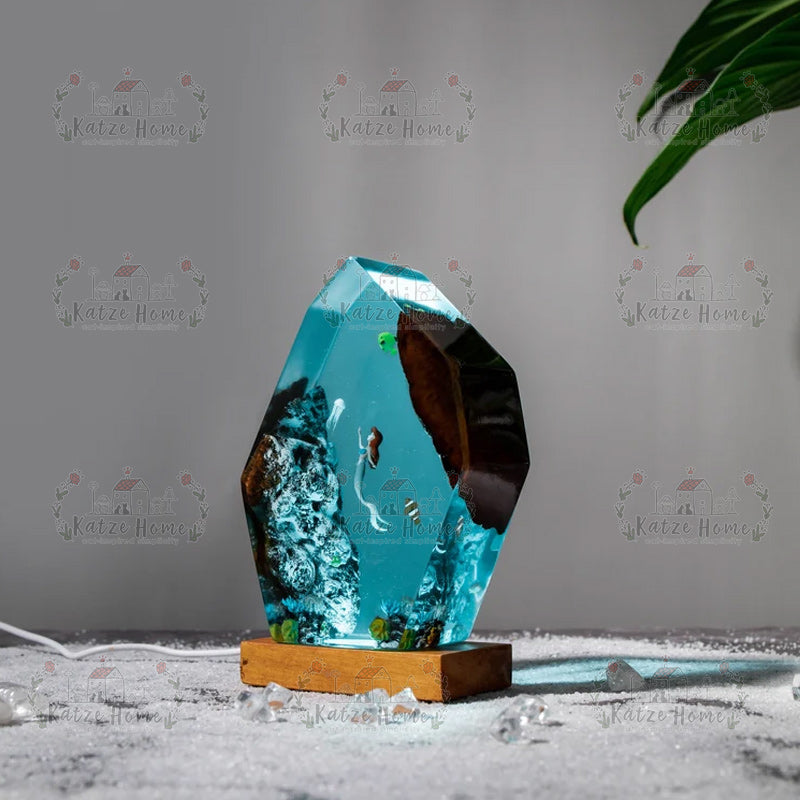 Ocean Little Mermaid Resin Lamp