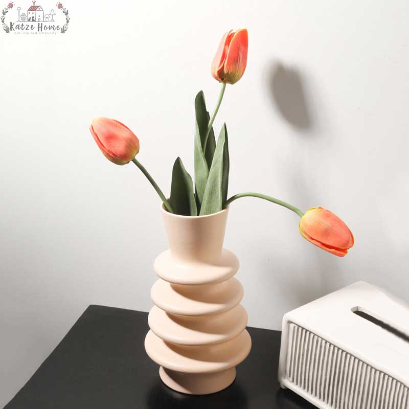 Retro Colorful Ceramic Donut Vase