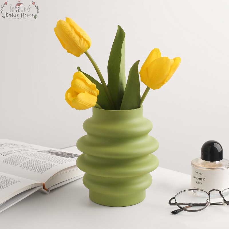 Retro Colorful Ceramic Donut Vase