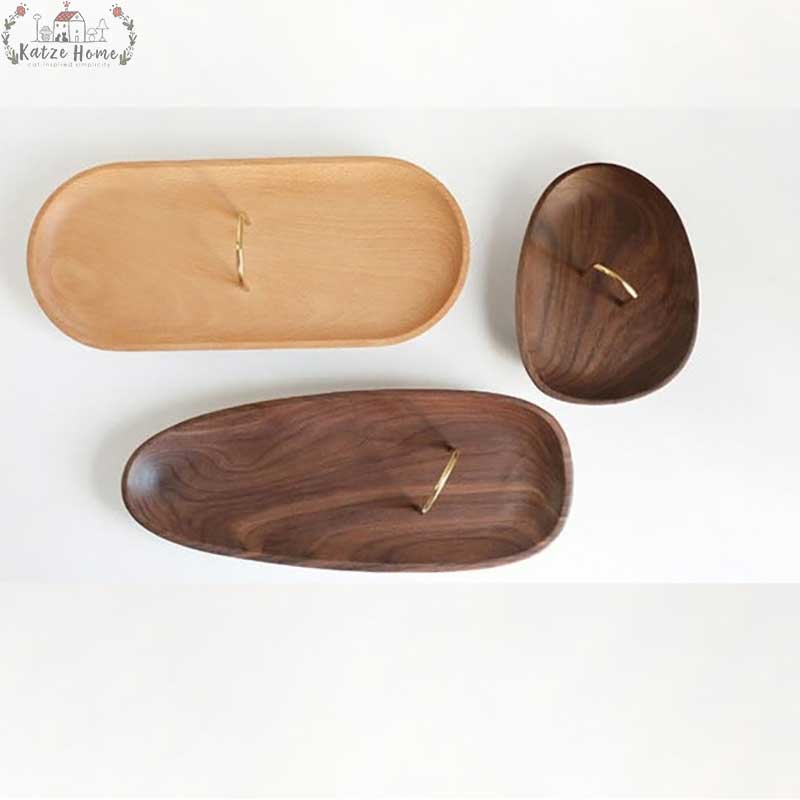 Rustic Decorative Oval Wooden Tray