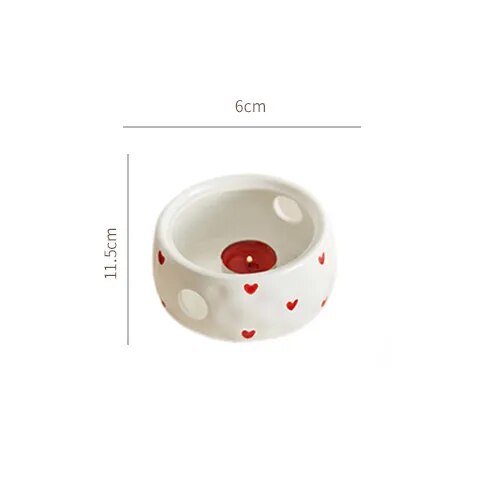 Cottagecore Red Heart Ceramic Tea Sets