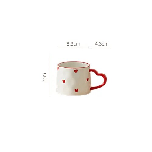 Cottagecore Red Heart Ceramic Tea Sets