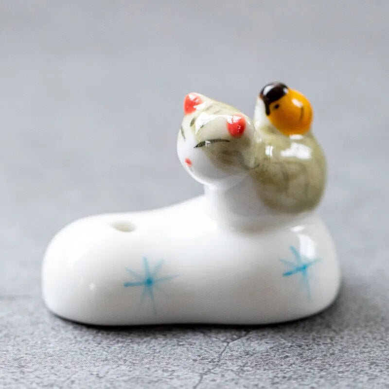 Cute Ceramic Cat Incense Holder