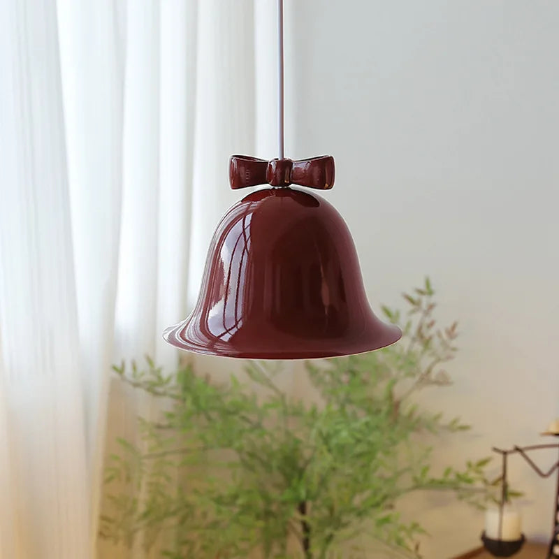 Cute Bow Bell Pendant Lights Modern Small Bell