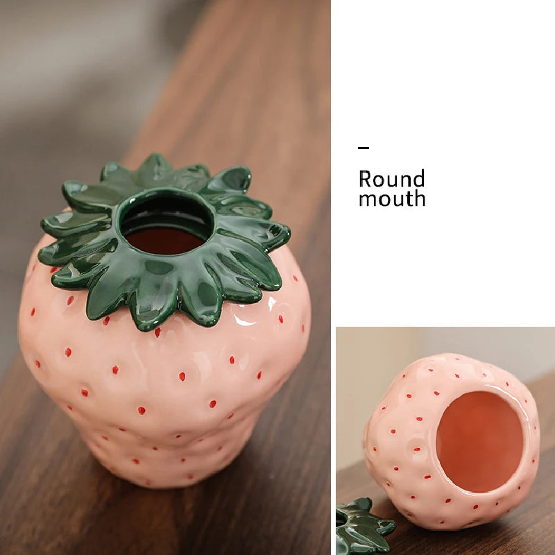 Strawberry Vase Ceramic Fruit Pots Nordic