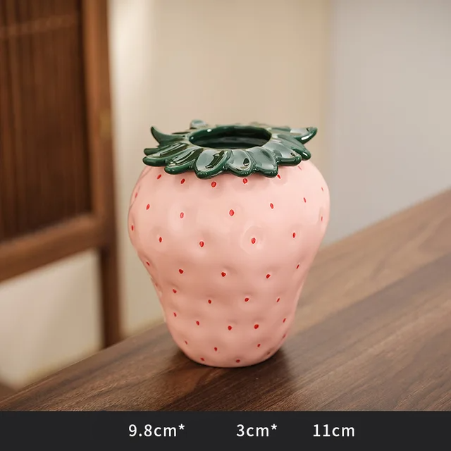 Strawberry Vase Ceramic Fruit Pots Nordic