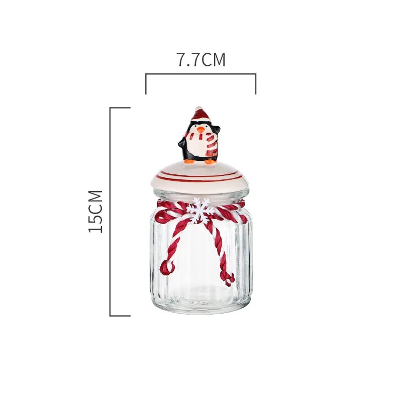 Christma Glass Candy Jars with Lids