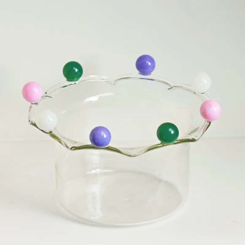 Crown Shaped Glass Fruit Bowl