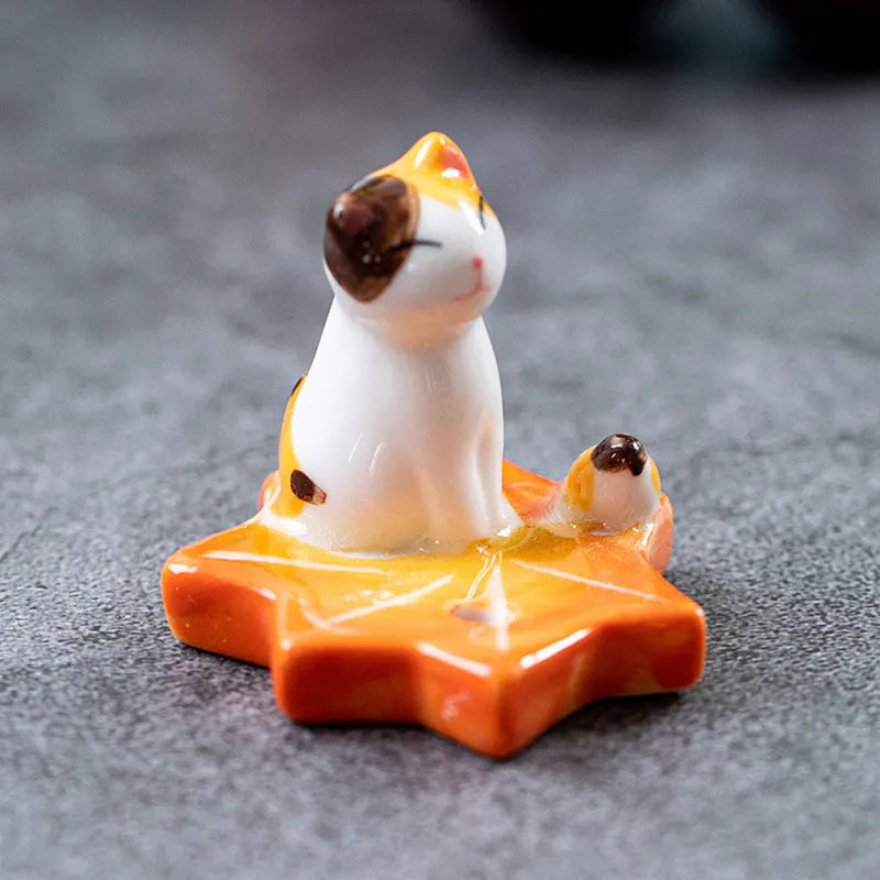 Cute Ceramic Cat Incense Holder