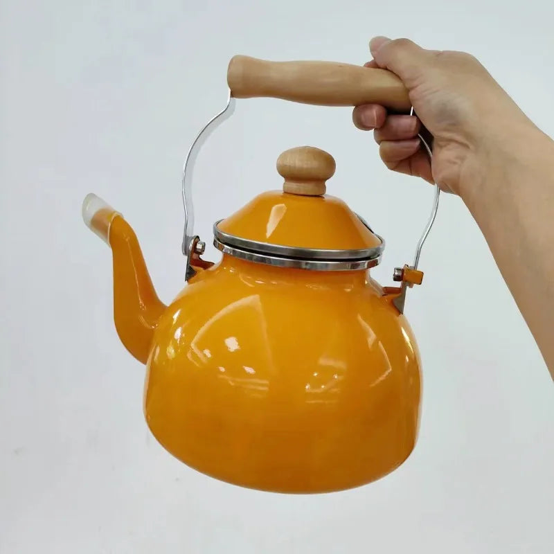 Retro Japanese Inspired Enamel Tea Kettle 2.5L