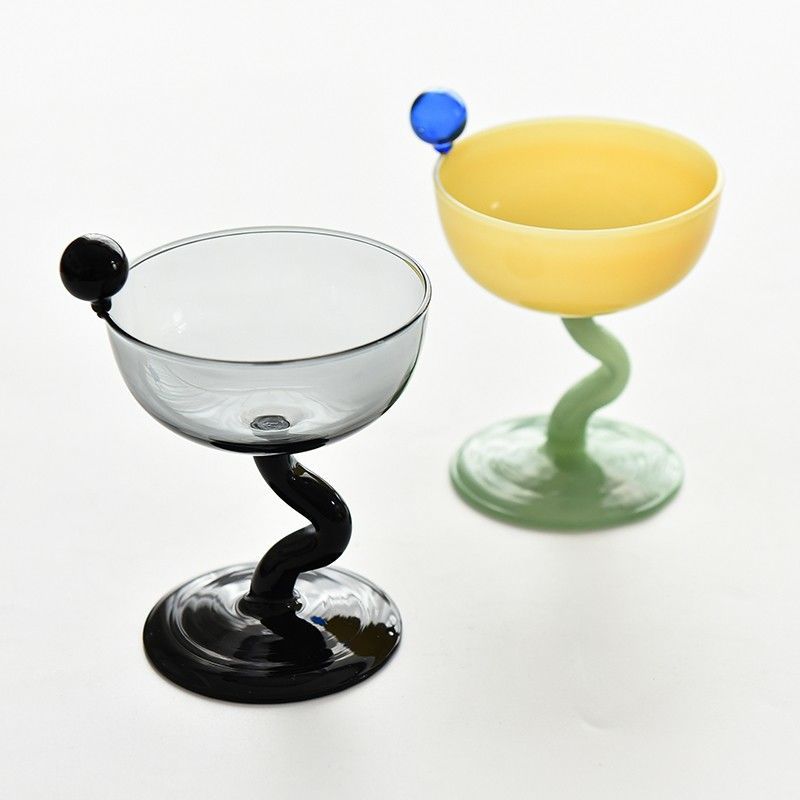 Minimalist Colored Glass Goblets