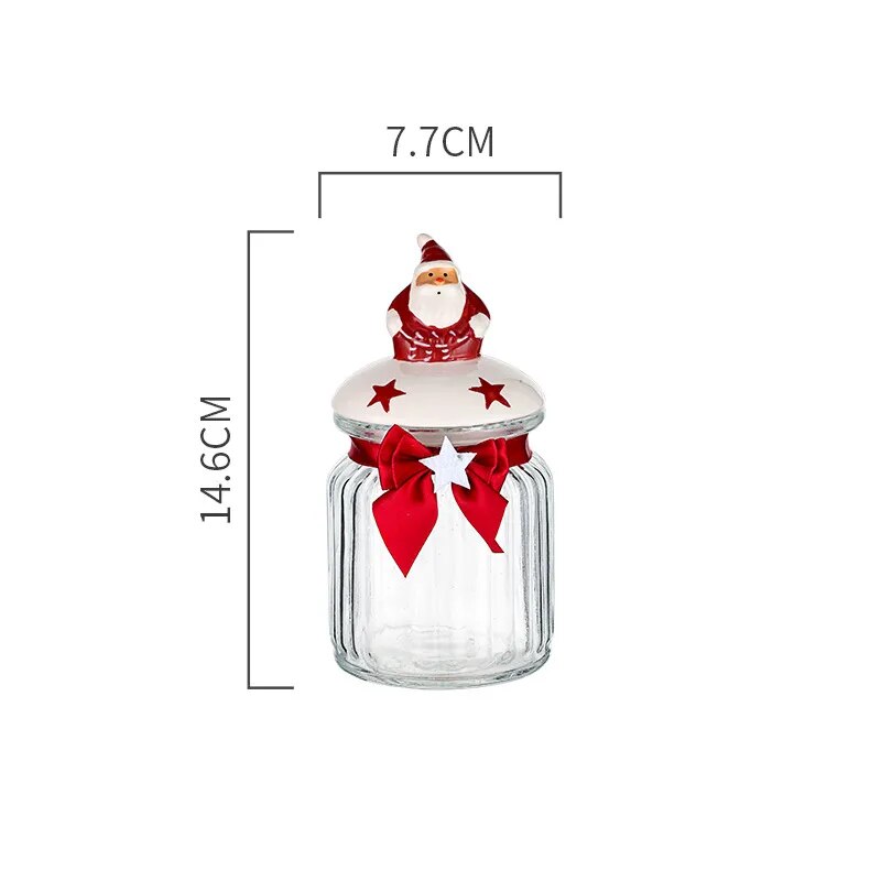 Christma Glass Candy Jars with Lids