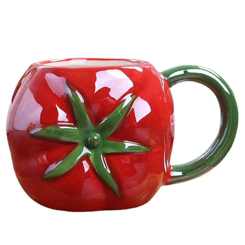 Minimalist Cute Fruit Shape Mug Ceramic Tomato