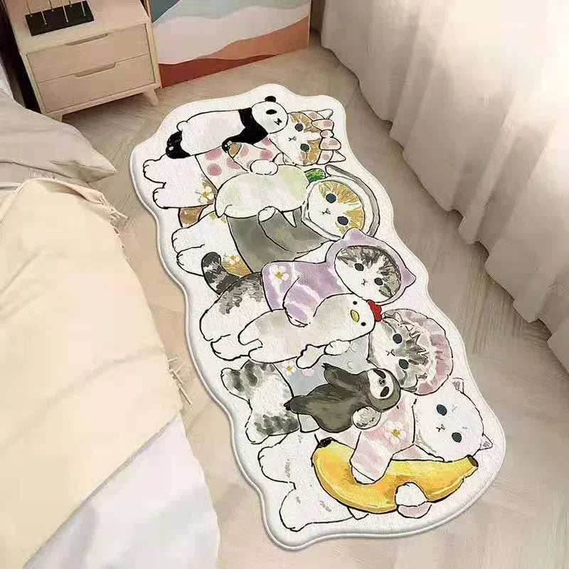 Cute Cat Rugs for Bedroom Plush Fluffy