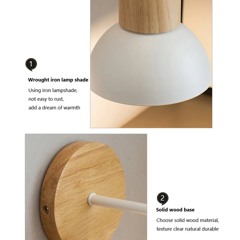 Nordic Wood Bird Wall Lamp