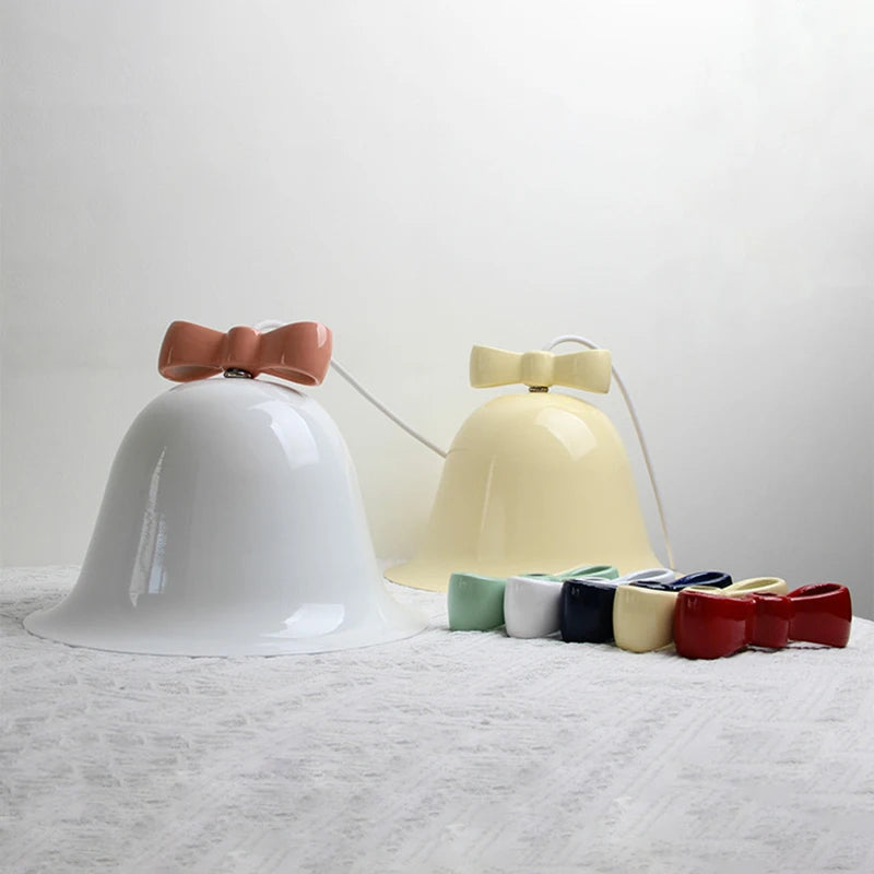 Cute Bow Bell Pendant Lights Modern Small Bell