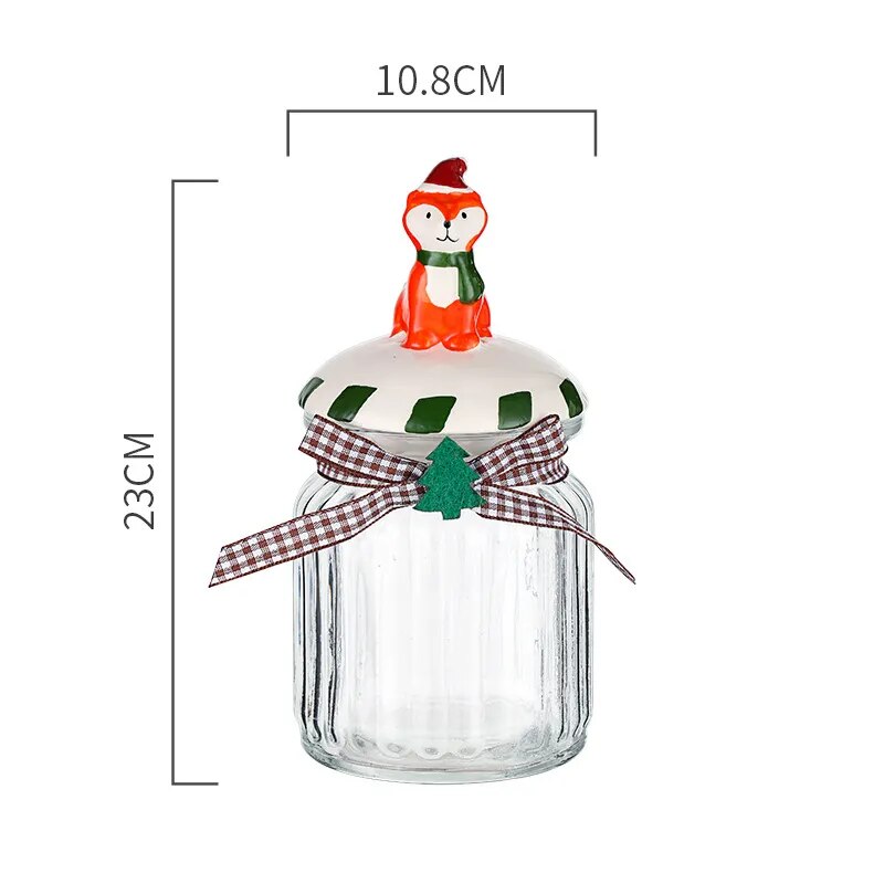 Christma Glass Candy Jars with Lids