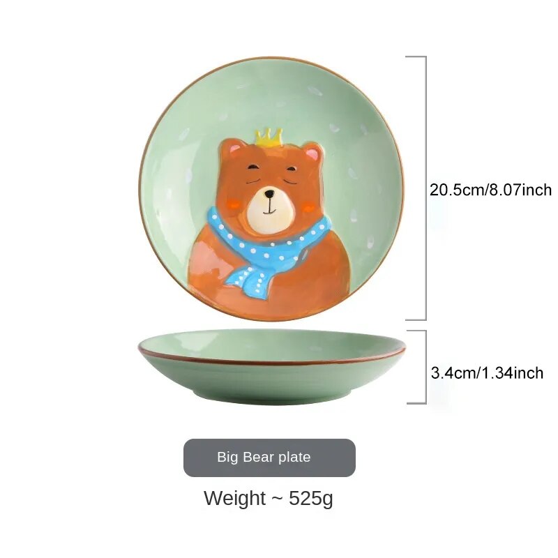 Rabbit Monkey Bear Deer Animal Ceramic Tableware