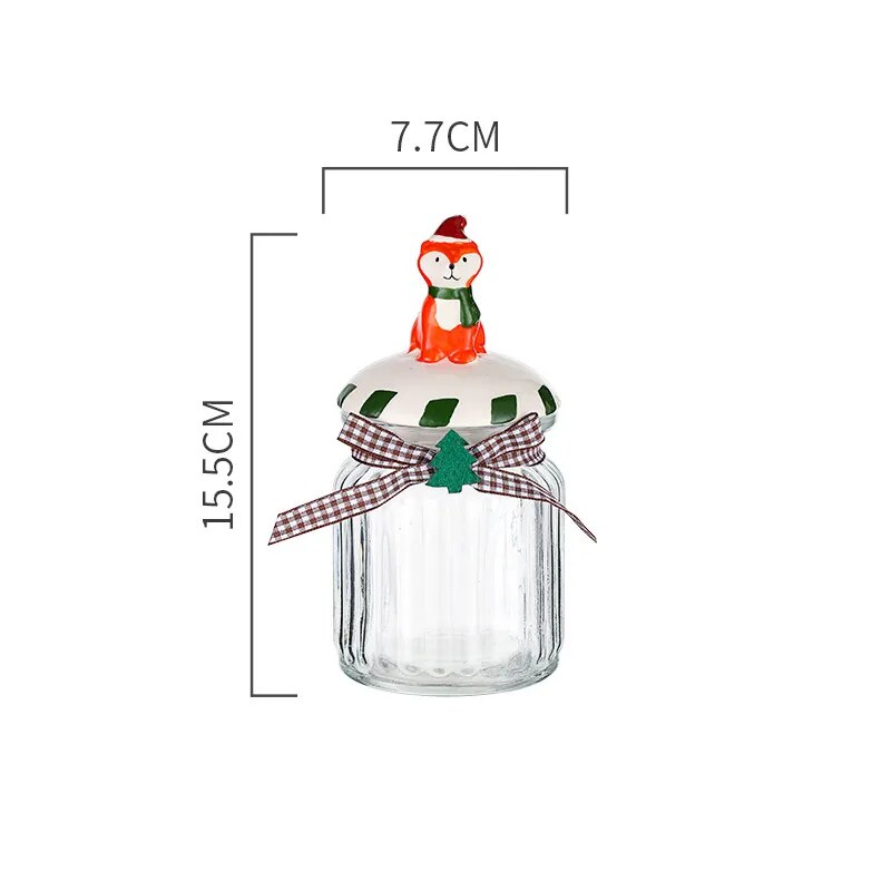 Christma Glass Candy Jars with Lids