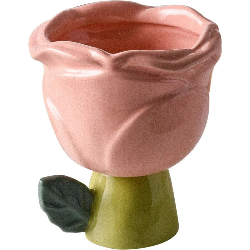 Pastel Ceramic Rose Mug