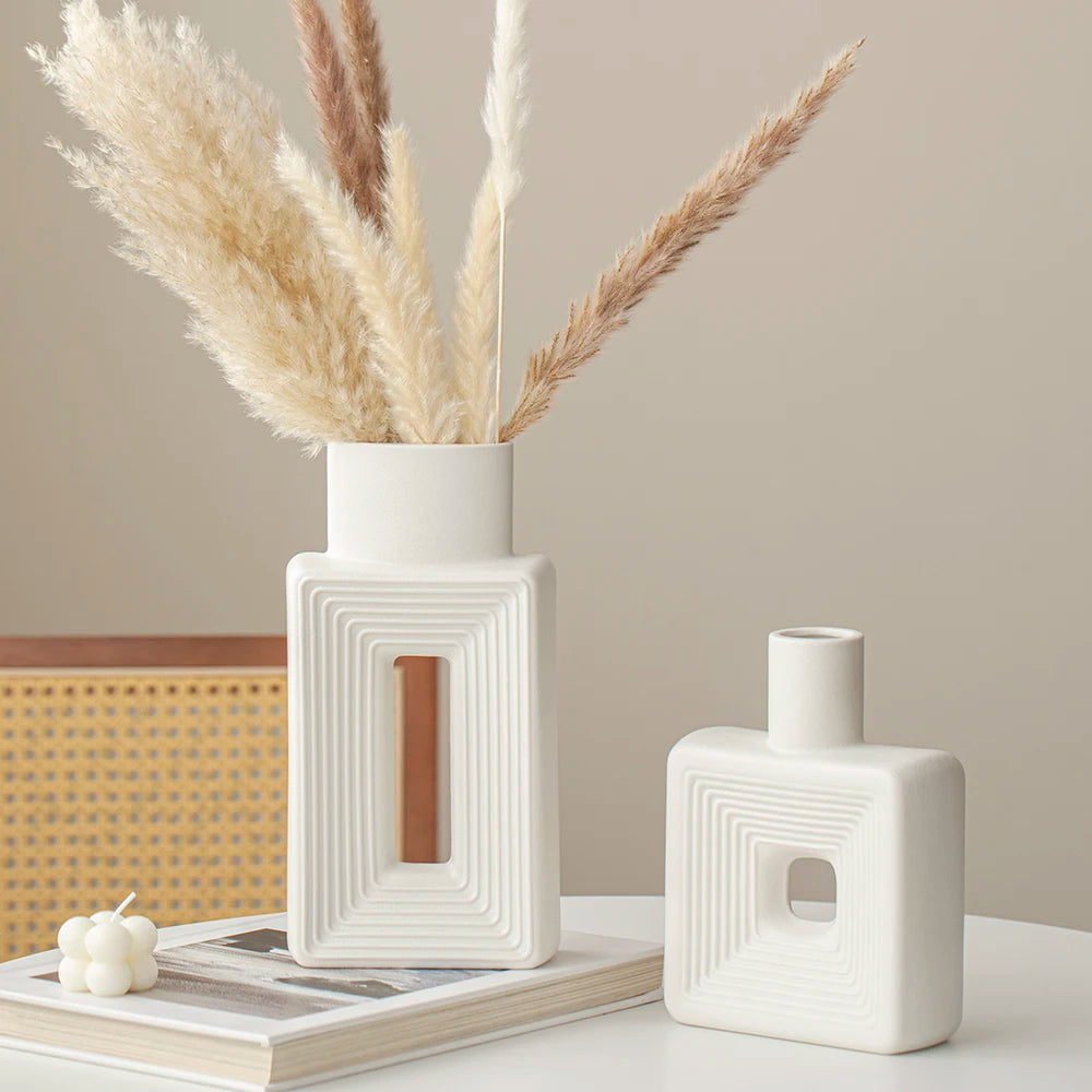 Minimalist Nordic Boho Square Vase Rustic