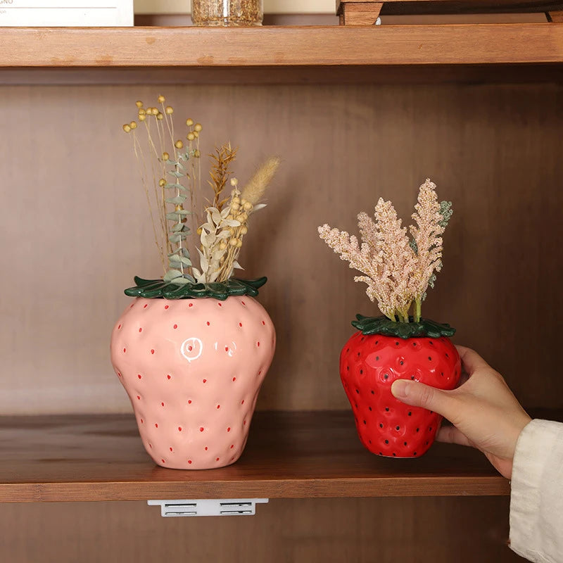 Strawberry Vase Ceramic Fruit Pots Nordic