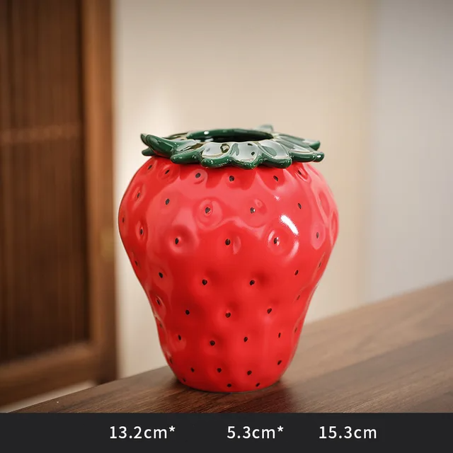 Strawberry Vase Ceramic Fruit Pots Nordic