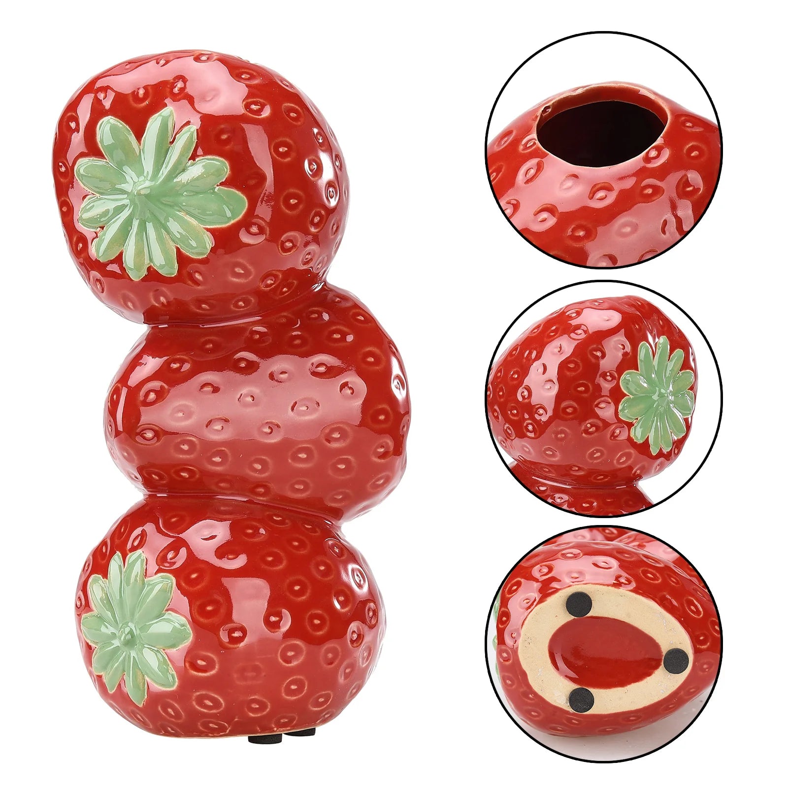 Strawberry Vase Ceramic Artificial Fruit