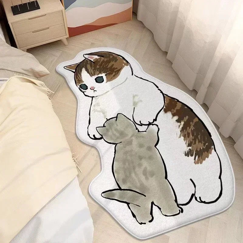 Cute Cat Rugs for Bedroom Plush Fluffy