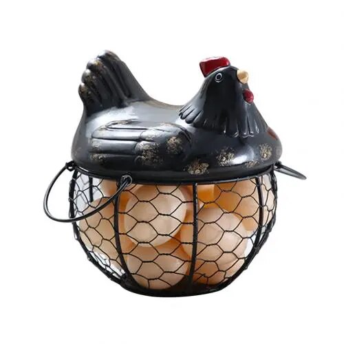 Funny Ceramic Hen Egg Storage Basket