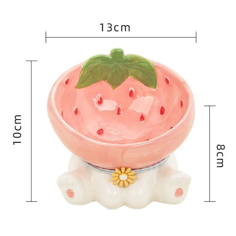 Fruit-Shaped Ceramic Cat Bowl