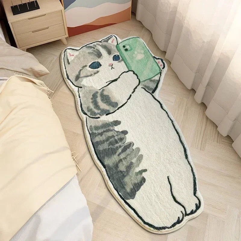 Cute Cat Rugs for Bedroom Plush Fluffy