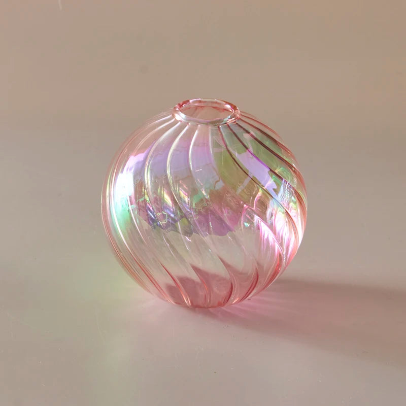 Iridescent Glass Ball Vases Flower Pot