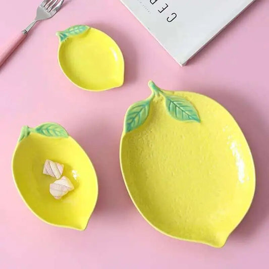 Lemon Shaped Ceramic Serving Plate