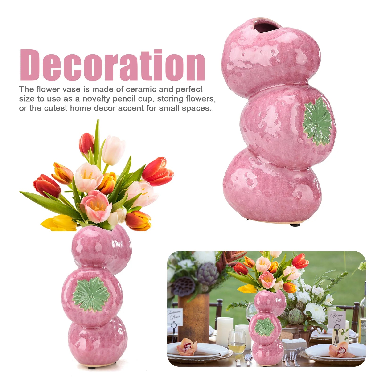 Strawberry Vase Ceramic Artificial Fruit