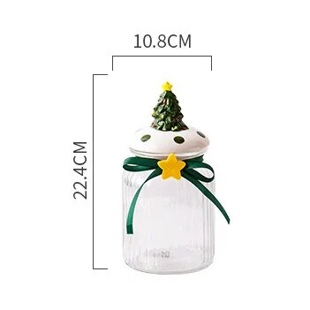 Christma Glass Candy Jars with Lids