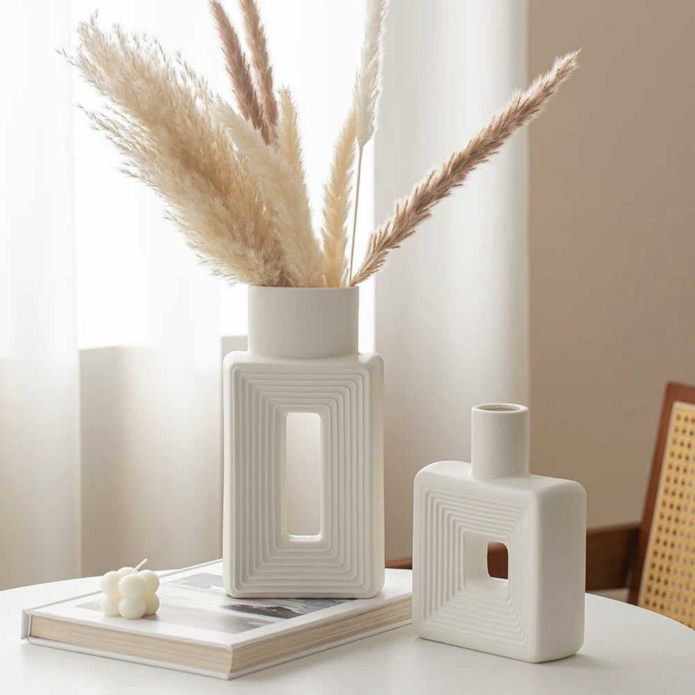 Minimalist Nordic Boho Square Vase Rustic