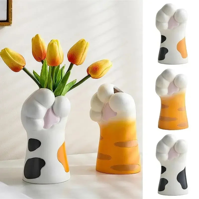 Cat Claw Vase Kawaii Cat Paw Ceramic