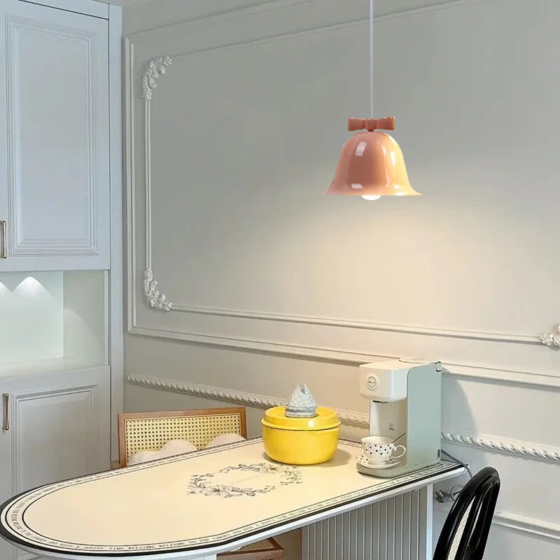 Cute Bow Bell Pendant Lights Modern Small Bell