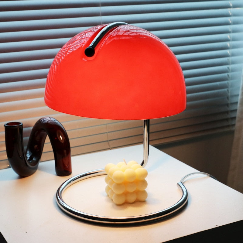 Retro Amber Glass Table Lamp