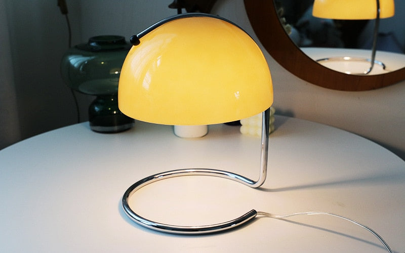 Retro Amber Glass Table Lamp