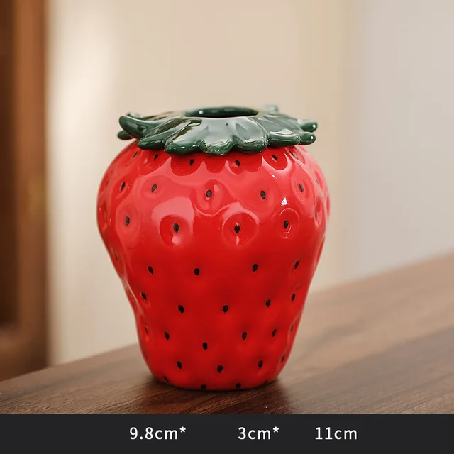 Strawberry Vase Ceramic Fruit Pots Nordic